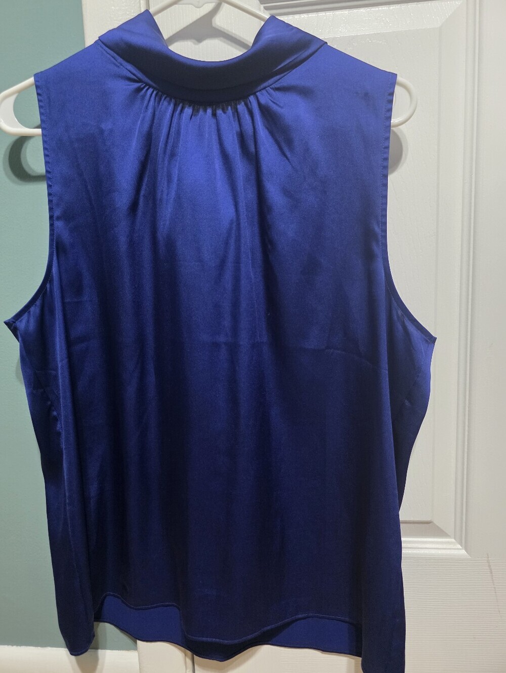 White House Black Market Sleeveless Mock Neck Tank - Blue